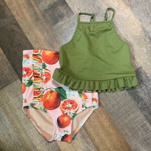 Kortni Jeane swim suit girls 6/7 fruit print